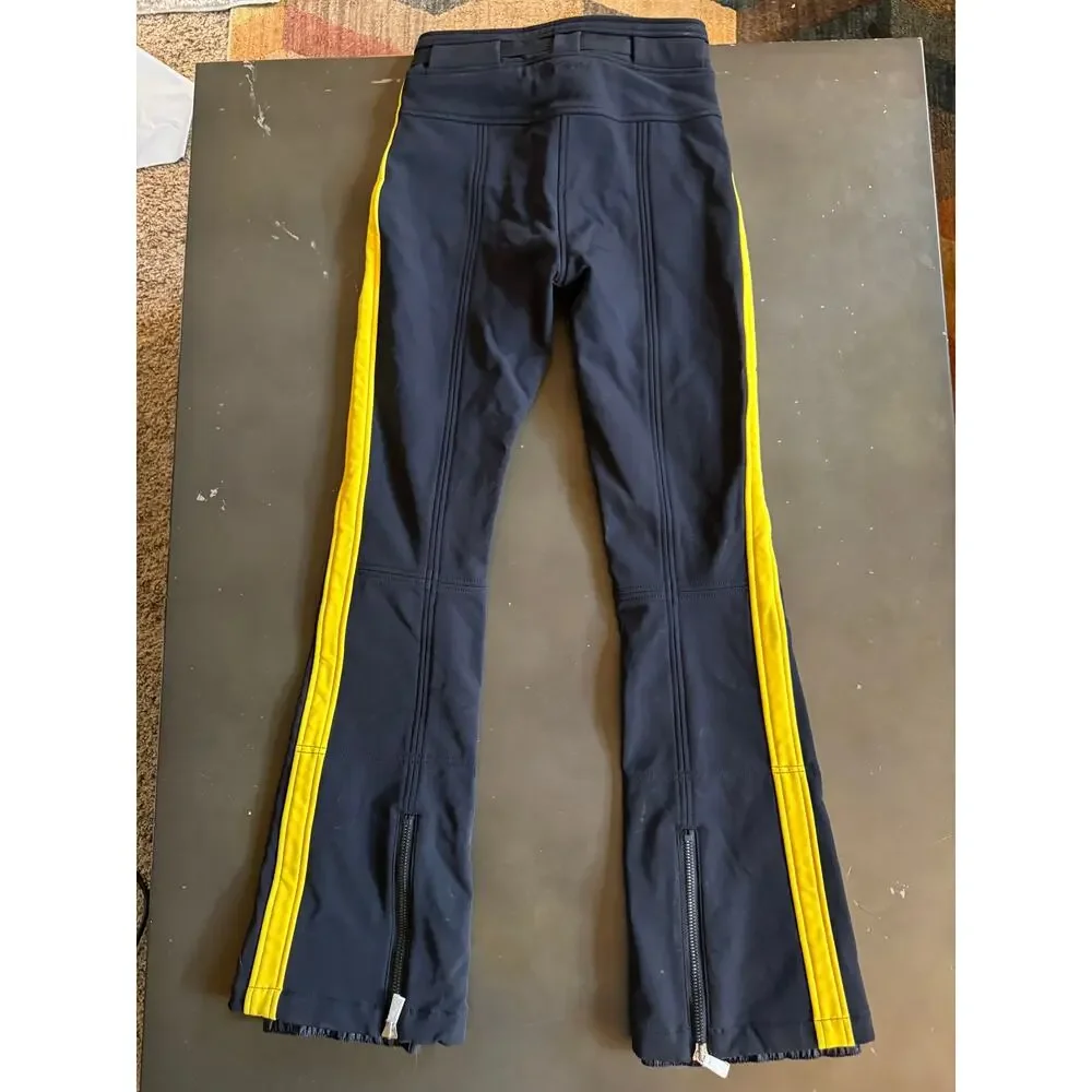 Toni Sailer Women Black Yellow Ski Suit Set Jacket  Pants Size 6 36 EU Alpine